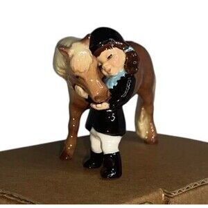 RETIRED Hagen-Renaker Specialty #3170 Dark-Brown Haired GIRL with PONY - Special
